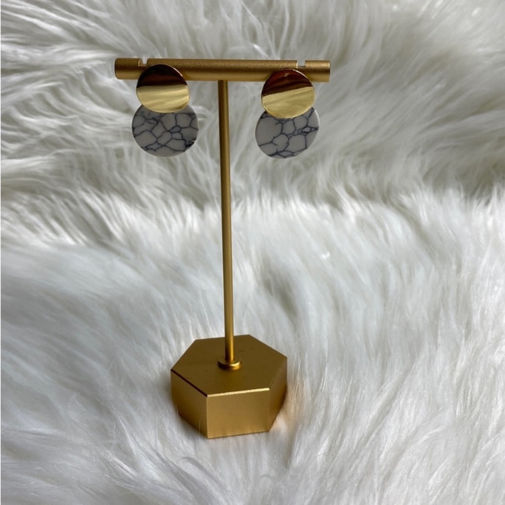 Boutique Gold and Marble Earrings